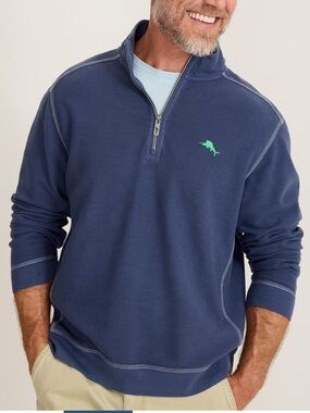 Tommy Bahama Men’s Montego Bay Half-Zip Sweatshirt in Island Navy- XLTG